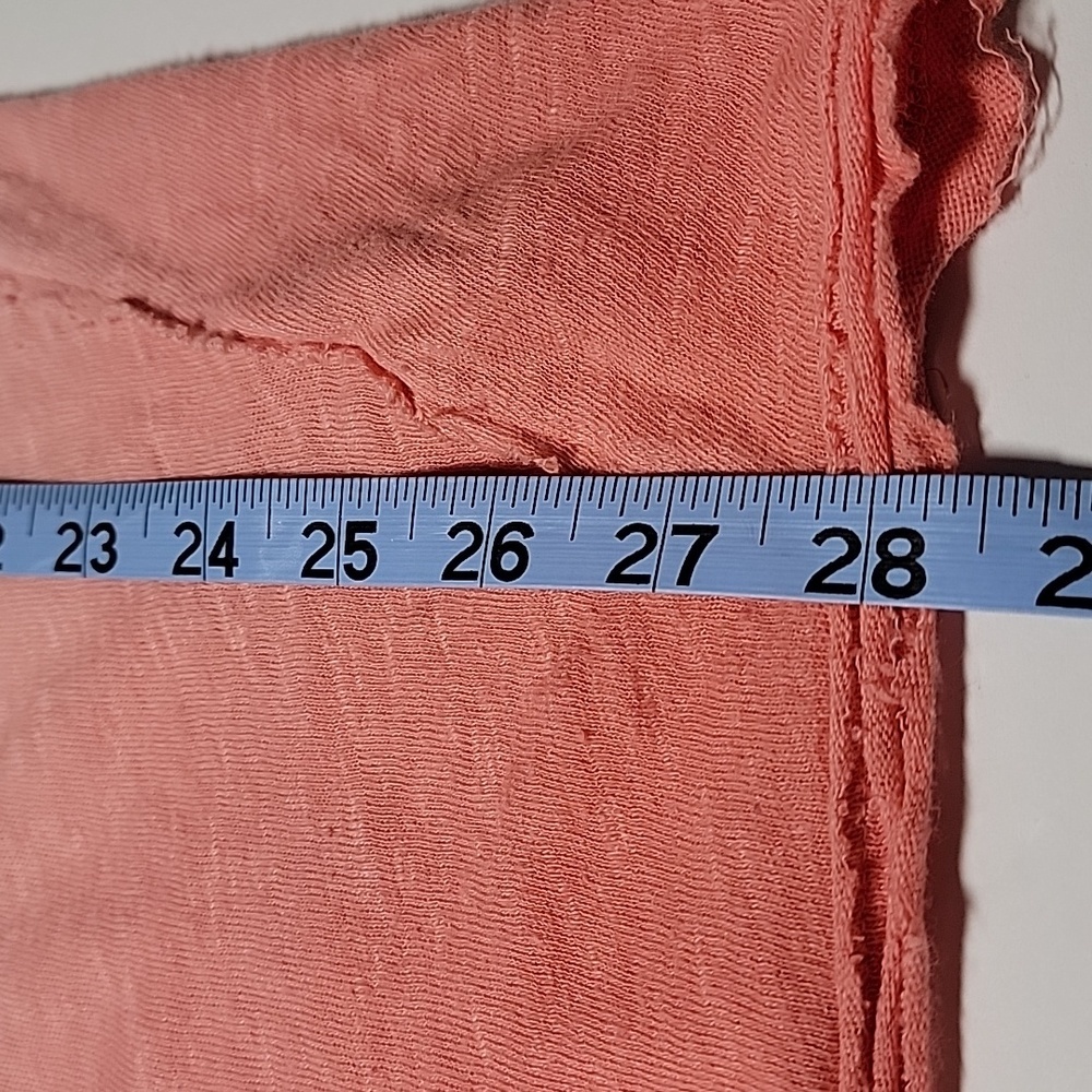 FP We The Free Ombre Linen Slub 3/4 Sleeve Top Ivory Pink Strawberry M - Picture 15 of 16